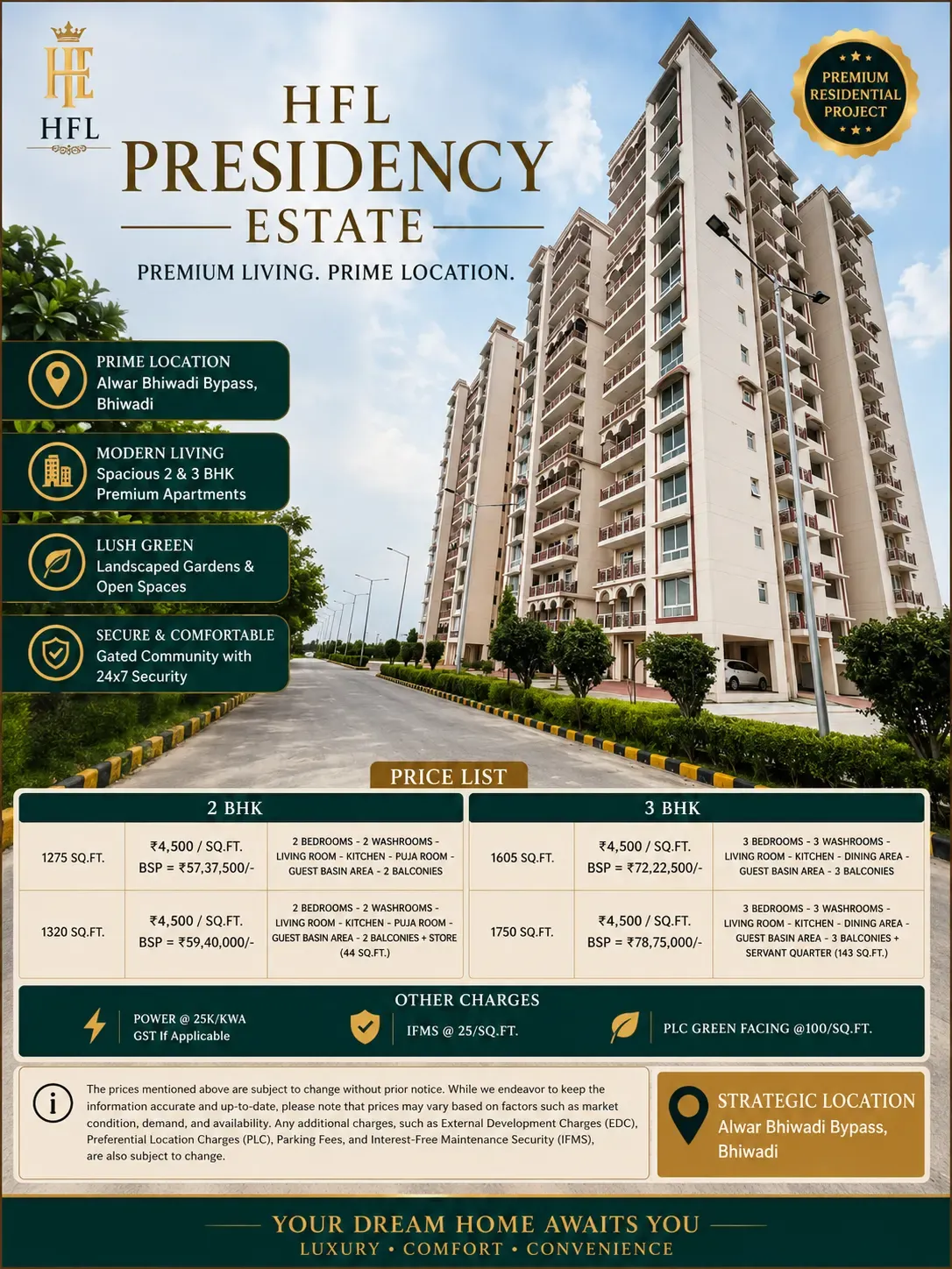 HFL Presidency Estate 3 BHK Apartments